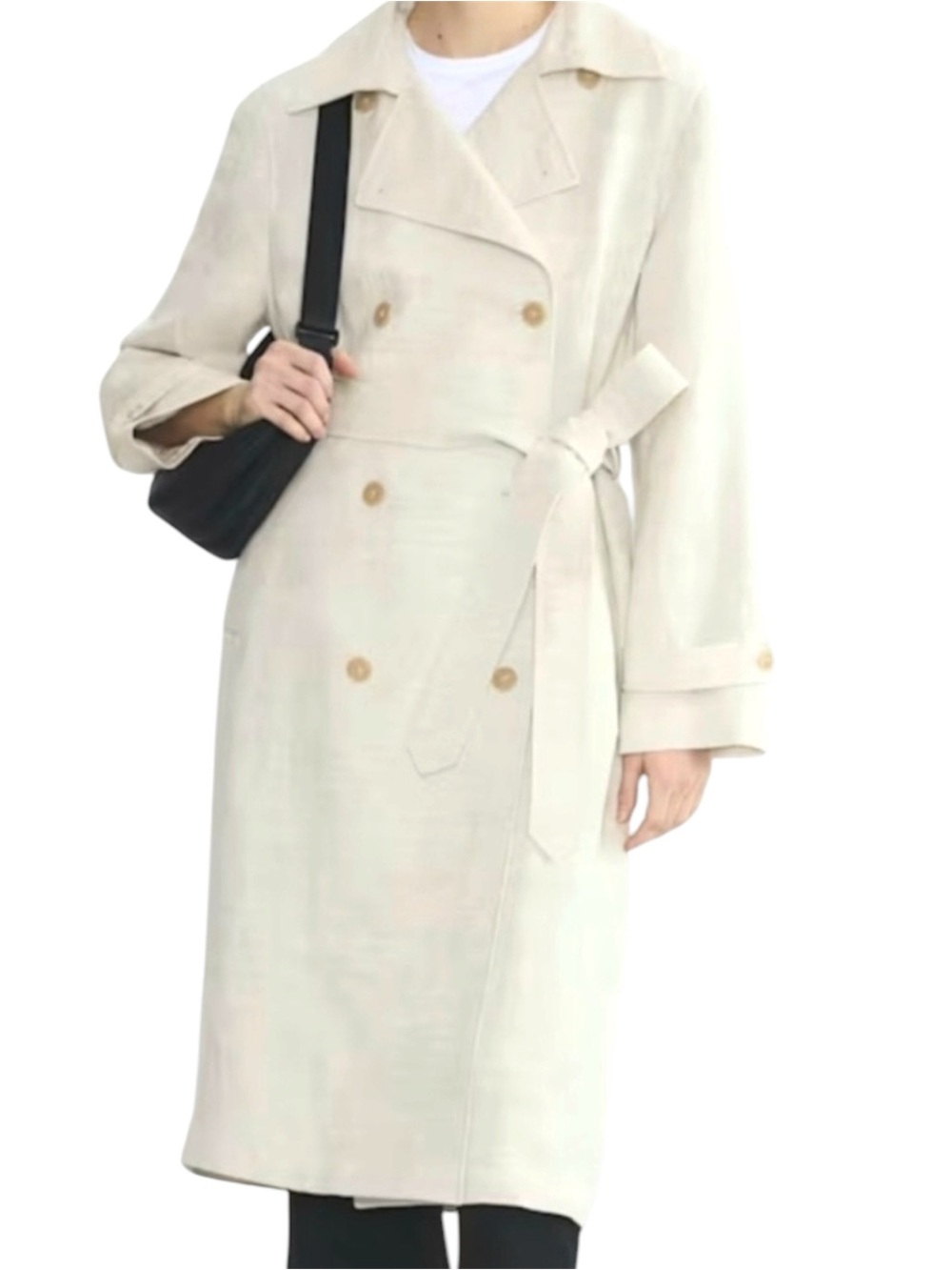 Aritzia Wilfred Labyrinth Trench Coat Size Small Natural Ecru Neutral Minimalist